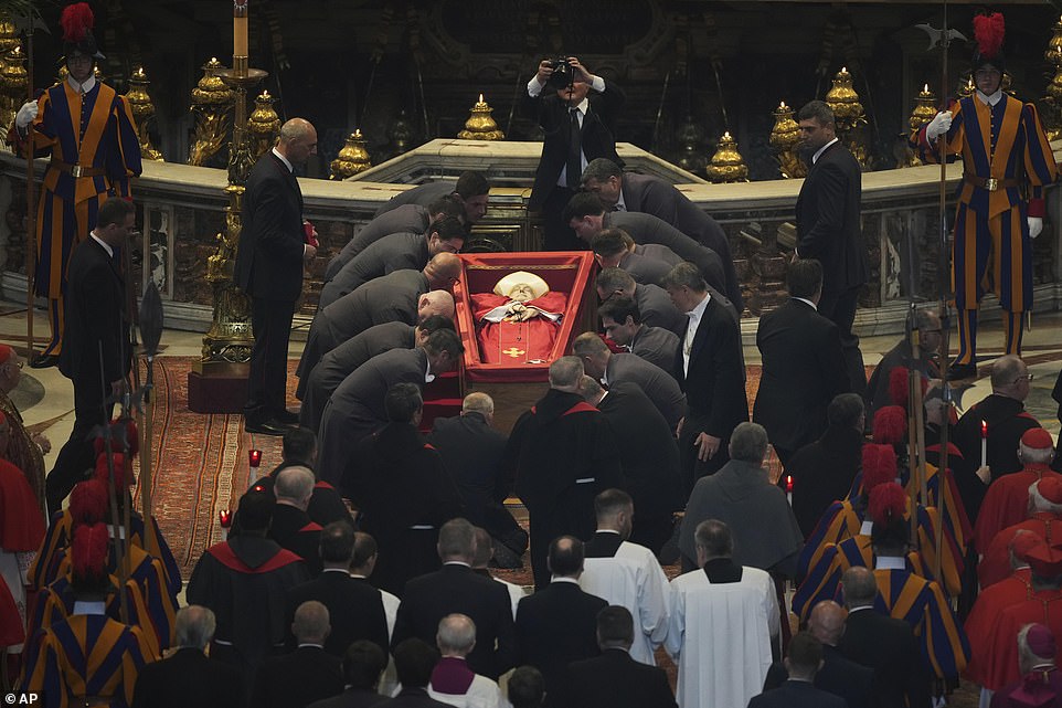 The world says goodbye to Pope Francis: Emotional faithful enter St Peter’s Basilica as the pontiff’s body is placed on display for three days of mourning