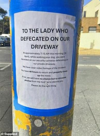 Adelaide dog walker is called out for disgusting act on family’s driveway